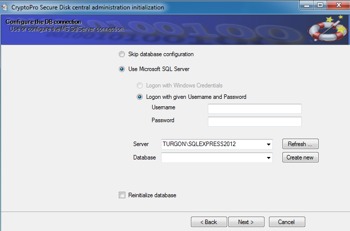 Figure 11: Configure DB connection